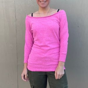 Pink Cutout Off the Shoulder Sweater North Face